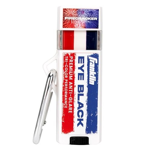 Franklin Sports Eye Black Stick - Baseball Softball + Football Eye Black for Kids + Adults - Sun Glare Reduction - Red/White/Blue - Image 1