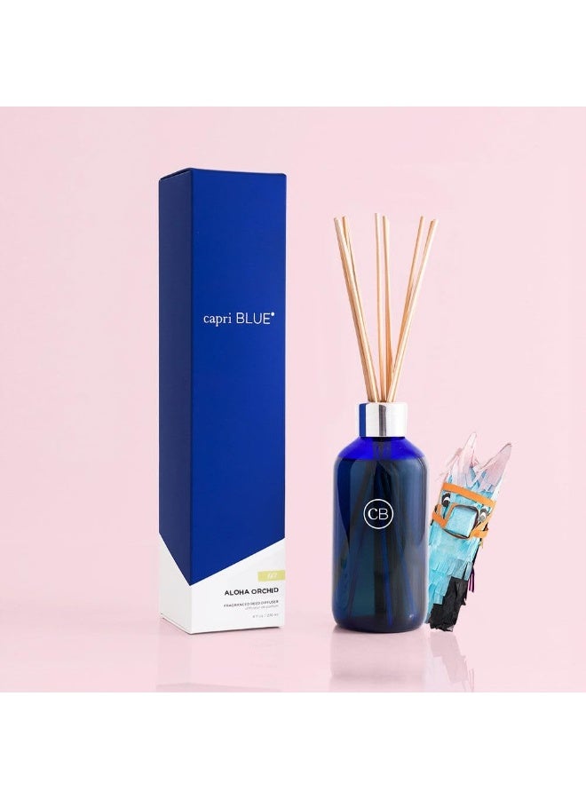Capri Blue Aloha Orchid Reed Diffuser Set - Includes Reed Diffuser Sticks, Fragrance Oil, and Glass Bottle - Luxury Scented Room Fresheners - Cobalt Blue (8 fl oz) - Image 3