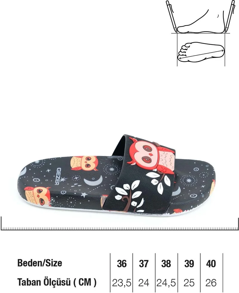 Gezer Women's Summer Patterned Comfortable Sole Pool Beach Daily Slippers