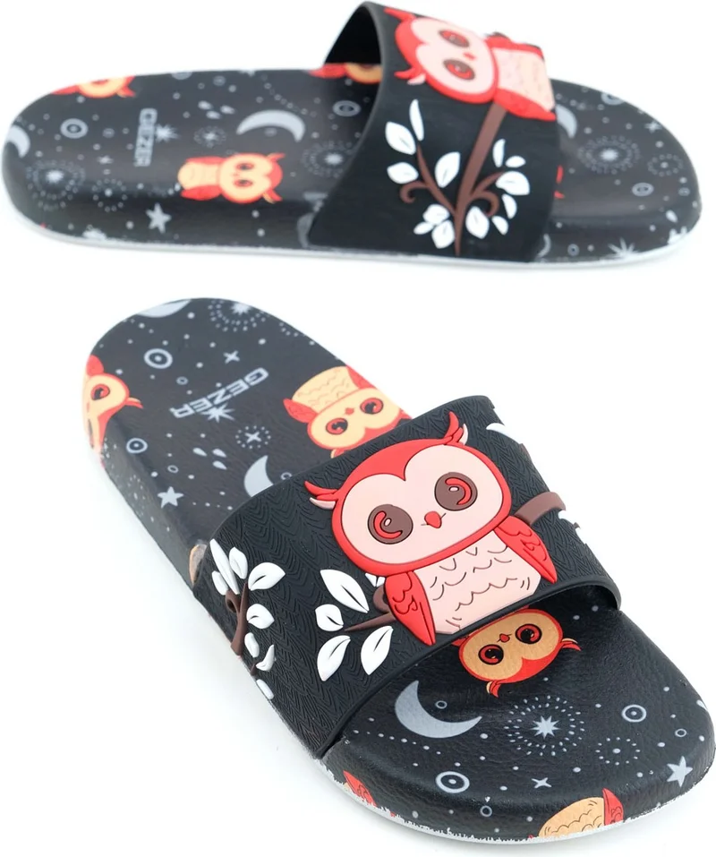Gezer Women's Summer Patterned Comfortable Sole Pool Beach Daily Slippers