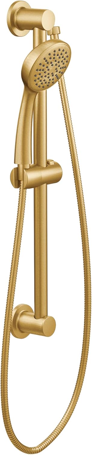MOEN Moen Brushed Gold EcoPerformance Single Function Handheld Shower with 24Inch Slide Bar 3868EPBG  - Image 1