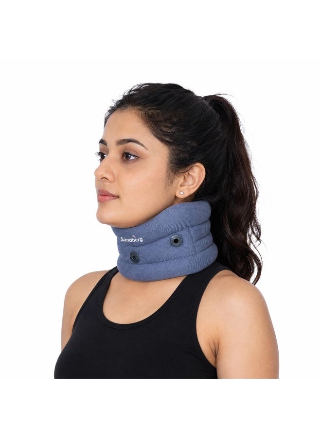 Sandberg Cervical Adjustable Collar Neck Support Brace | Soft Foam Padding | Adjustable Hook and Loop Closure | Lightweight Neck Collar for Women and Men  | Size L - Image 1