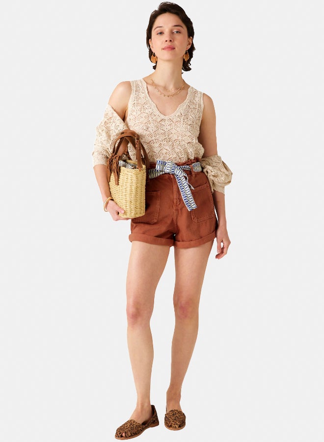 promod Colour-dyed belted shorts - Image 1
