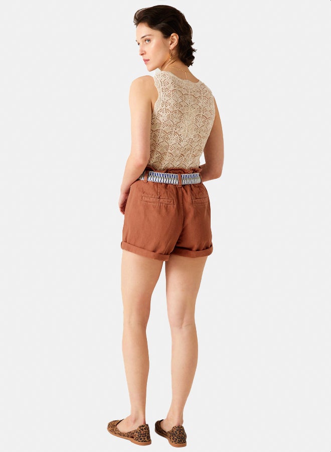 promod Colour-dyed belted shorts - Image 2