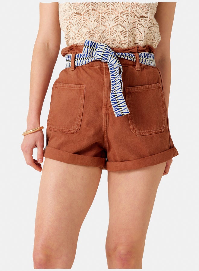 promod Colour-dyed belted shorts - Image 3