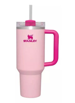The FlowState Quencher H2.0 Tumbler 40oz Flamingo Pink - All Day Hydration Suitable for Hot & Cold Beverages, Vacuum Insulated Stainless Steel - With Handle, Lid & Straw