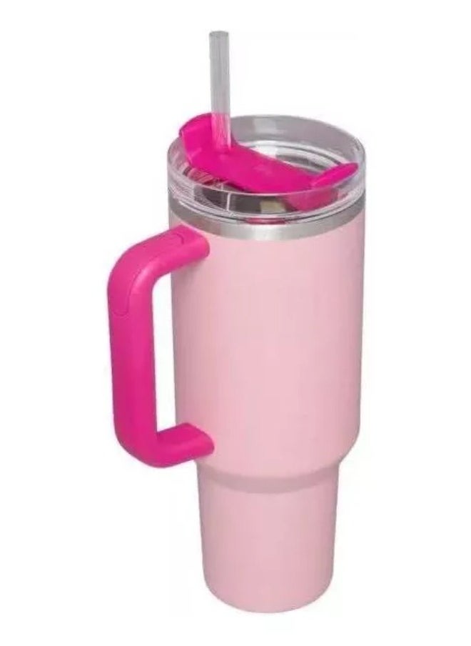 Stanley - The FlowState Quencher H2.0 Tumbler 40oz Flamingo Pink - All Day Hydration Suitable for Hot & Cold Beverages, Vacuum Insulated Stainless Steel - With Handle, Lid & Straw - Image 1