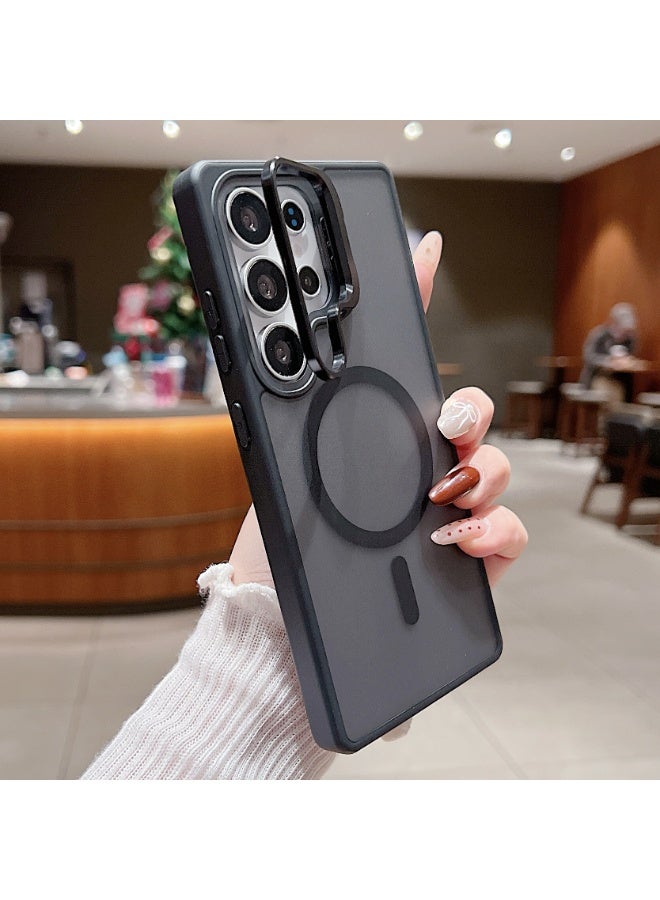 Magnetic Skin-Feel Phone Case with Metal Lens Stand for Samsung S26/S25/S24/S23 Ultra - Image 2