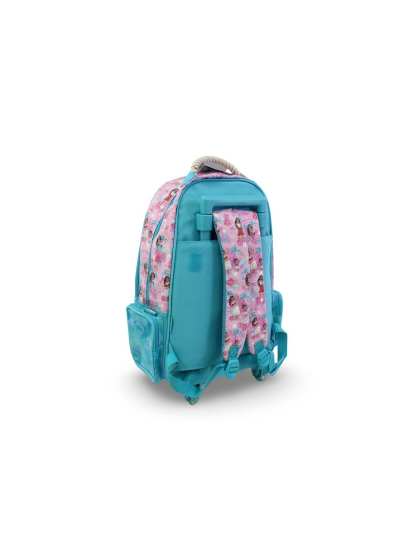 سميجل حقيبة بعجلات من Smiggle بتصميم "موانا"، مقاس 18 بوصة – وردي وأزرق سماوي - Image 2