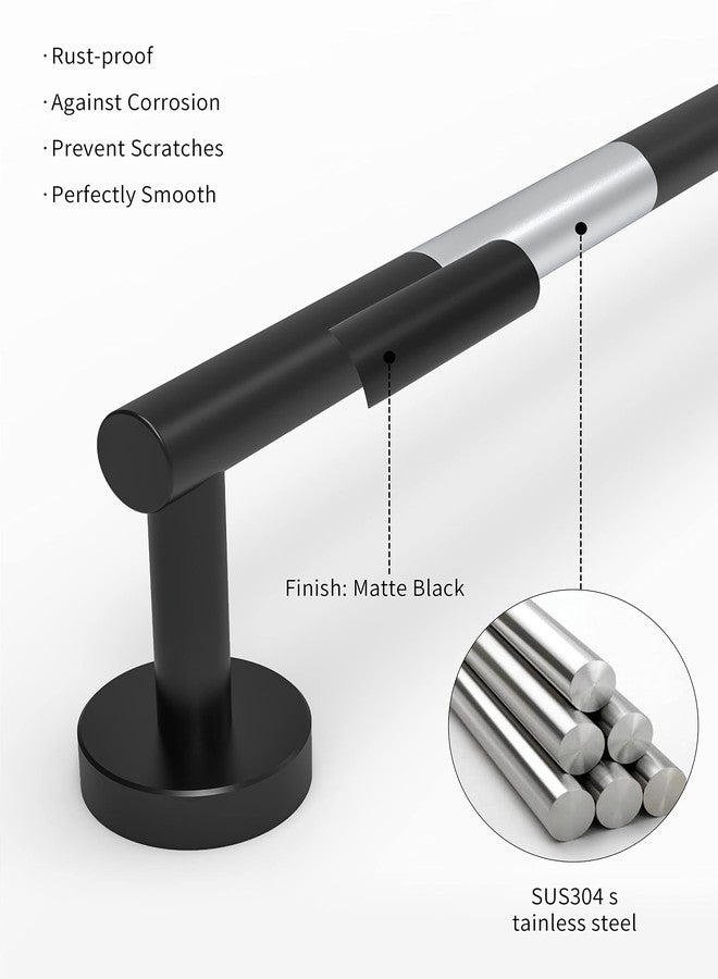 RARXTR 24 Inch Towel Bar Black Towel Rack for Bathroom Kitchen Towel Holder SUS304 Stainless Steel RUSTPROOF Wall Mount Total Length 26 inch (Matte Black) - Image 4