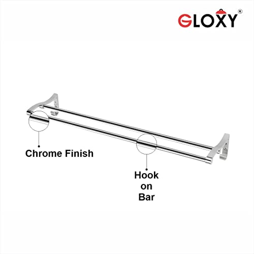 GLOXY ENTERPRISE Stainless Steel Towel Rod for Bathroom, Towel Racks, Bar Rail, Hanger, Stand, Accessories and Fittings - (24 Inch) - Image 5