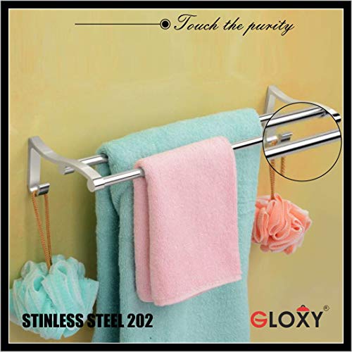 GLOXY ENTERPRISE Stainless Steel Towel Rod for Bathroom, Towel Racks, Bar Rail, Hanger, Stand, Accessories and Fittings - (24 Inch) - Image 2