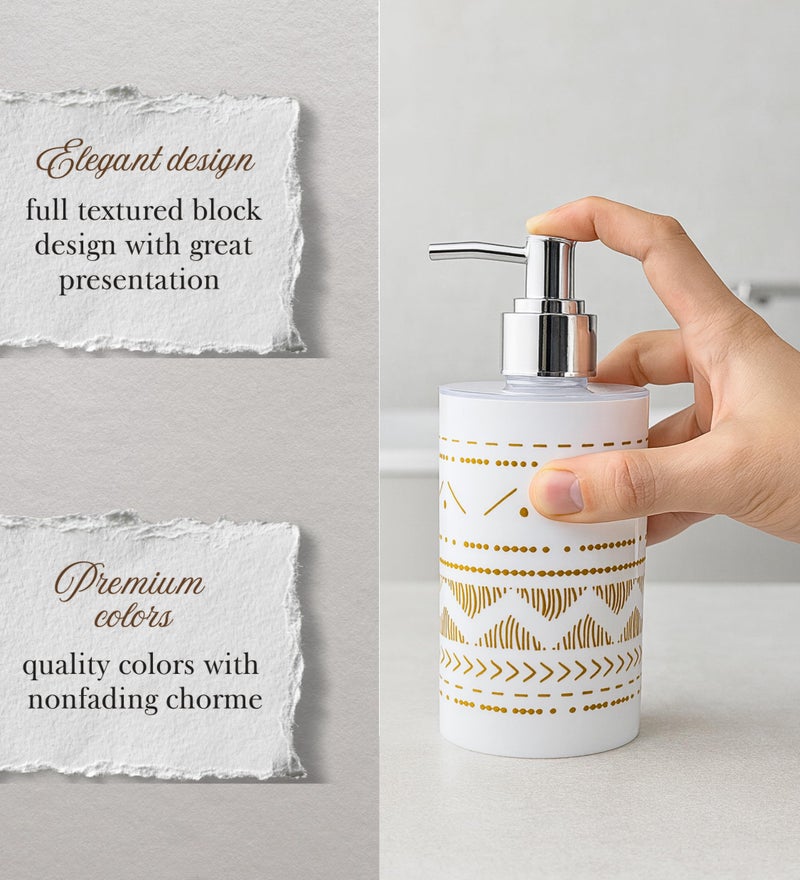 Emoh Roced Refillable Liquid Soap Dispenser – Unbreakable Plastic Pump Bottle for Handwash, Sanitizer, Lotion, or Shampoo | Reusable Bathroom & Kitchen Dispenser (250ml) (Glitter White, Pack of 1) - Image 4