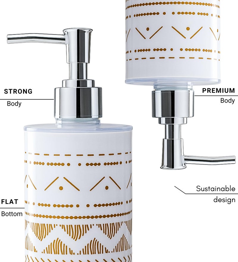 Emoh Roced Refillable Liquid Soap Dispenser – Unbreakable Plastic Pump Bottle for Handwash, Sanitizer, Lotion, or Shampoo | Reusable Bathroom & Kitchen Dispenser (250ml) (Glitter White, Pack of 1) - Image 5