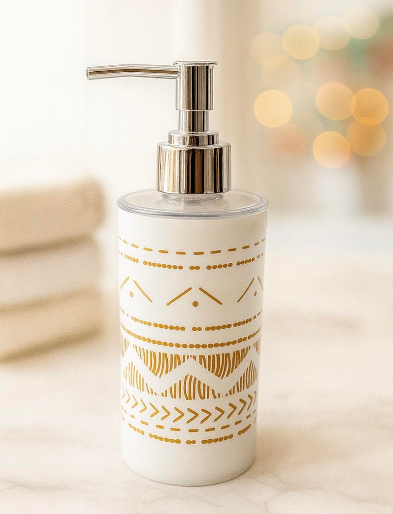 Emoh Roced Refillable Liquid Soap Dispenser – Unbreakable Plastic Pump Bottle for Handwash, Sanitizer, Lotion, or Shampoo | Reusable Bathroom & Kitchen Dispenser (250ml) (Glitter White, Pack of 1) - Image 1