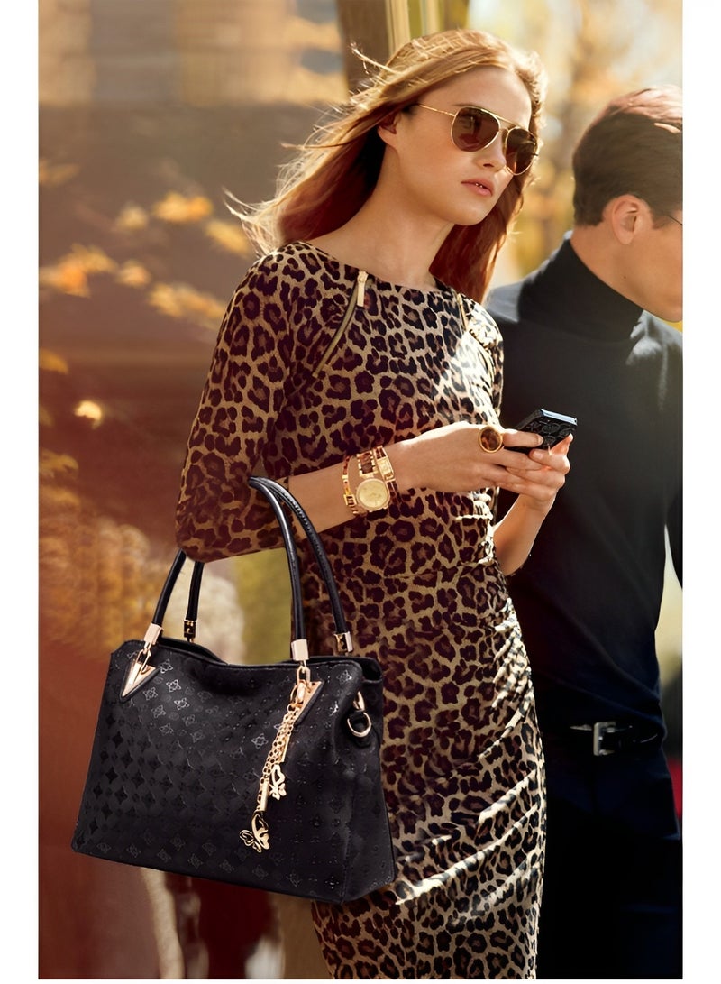 REOCLE Women's 4 Pcs Handbags Tote Bags Shoulder Bag Set PU Leather Top-Handle Bag Large Shoulder Bag Crossbody Clutch Purse - Image 3