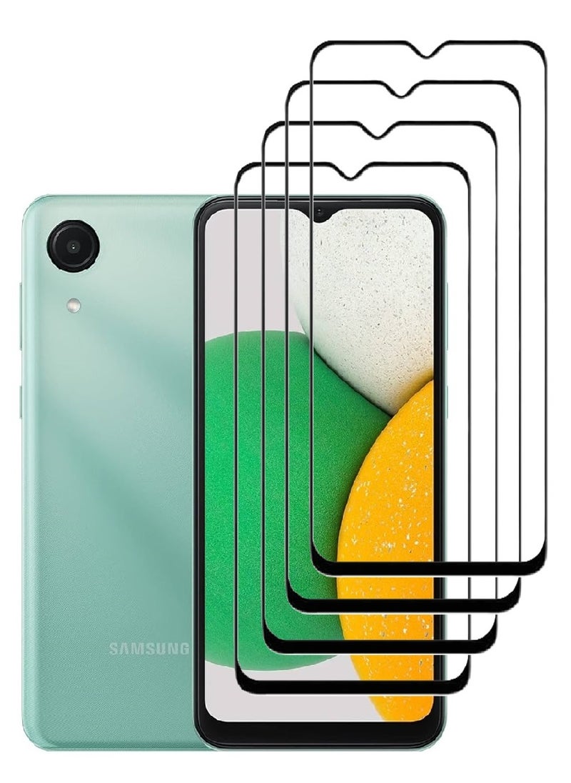 AINA 4 Pieces Tempered Glass Screen Protector 5D Designed For Samsung Galaxy A03 Core Full Glue Edge to Edge Full Screen Coverage And Bubble Free - Image 1