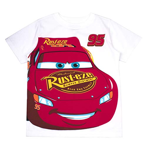 Disney Lightning McQueen Boys Cars 3-Pack Short Sleeve T-Shirts for Toddler to Big Kids (2T - 7) Red - Image 2