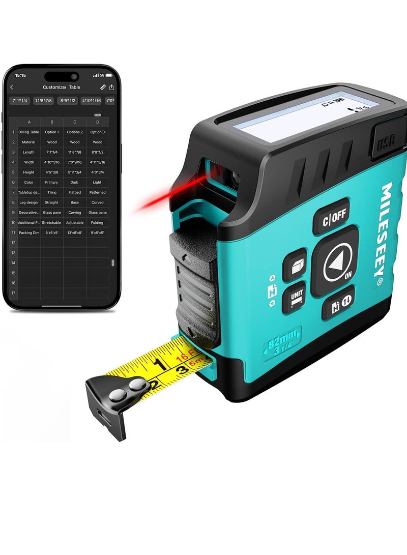 MILESEEY DT20 Bluetooth Laser Distance Meter 40M Digital Laser Rangefinder with LCD Display, High Precision Electronic Measuring Tool for Construction, Interior Design, Home Renovation, Engineering and Property Measurement - Image 1