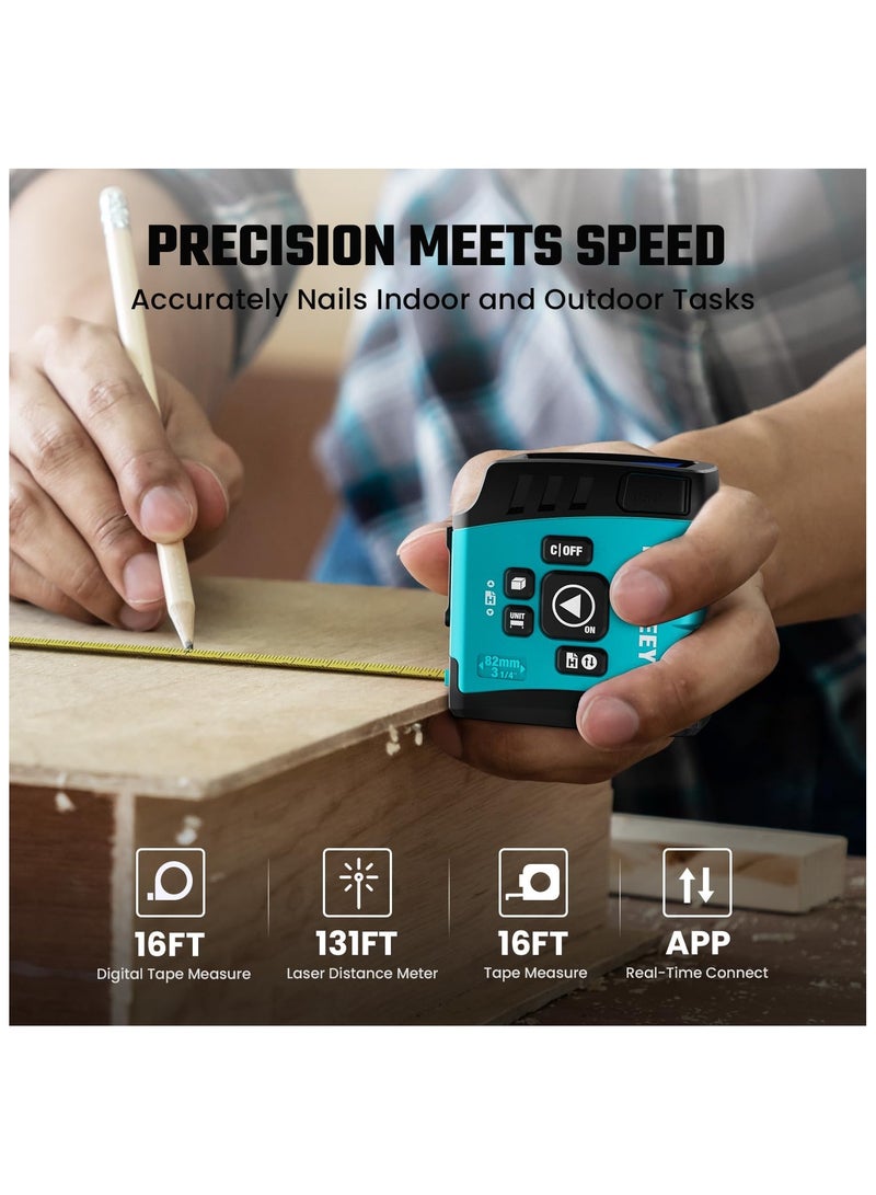 MILESEEY DT20 Bluetooth Laser Distance Meter 40M Digital Laser Rangefinder with LCD Display, High Precision Electronic Measuring Tool for Construction, Interior Design, Home Renovation, Engineering and Property Measurement - Image 5