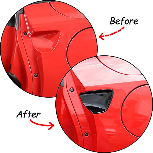 TINKI Car Door Handle Door Bowl Paint Scratch Protector Cover Compatible for Chevrolet Corvette C7 2014 2015 2016 2017 2018 2019 Car Outdoor Safety Decora Cover Trim Accessories (Glossy Black) - Image 2