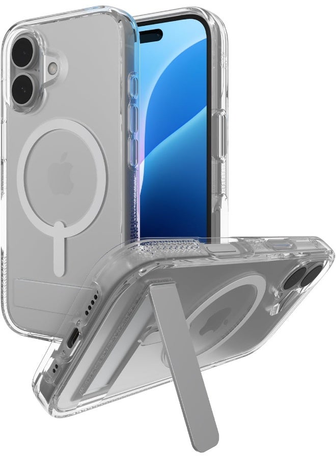 ZAGG Crystal Palace Snap Case with Kickstand for iPhone 16 Clear - Image 1