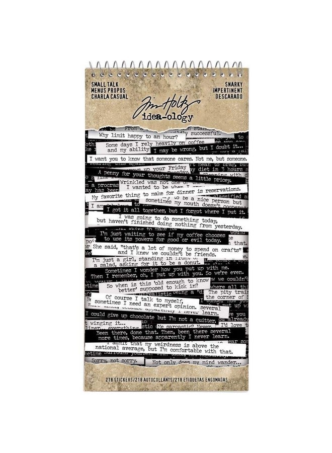 Tim Holtz - Small Talk, Snarky & Big Talk, Snarky - Idea-Ology Spiral Bound Sticker Books - 2 Books - Image 4