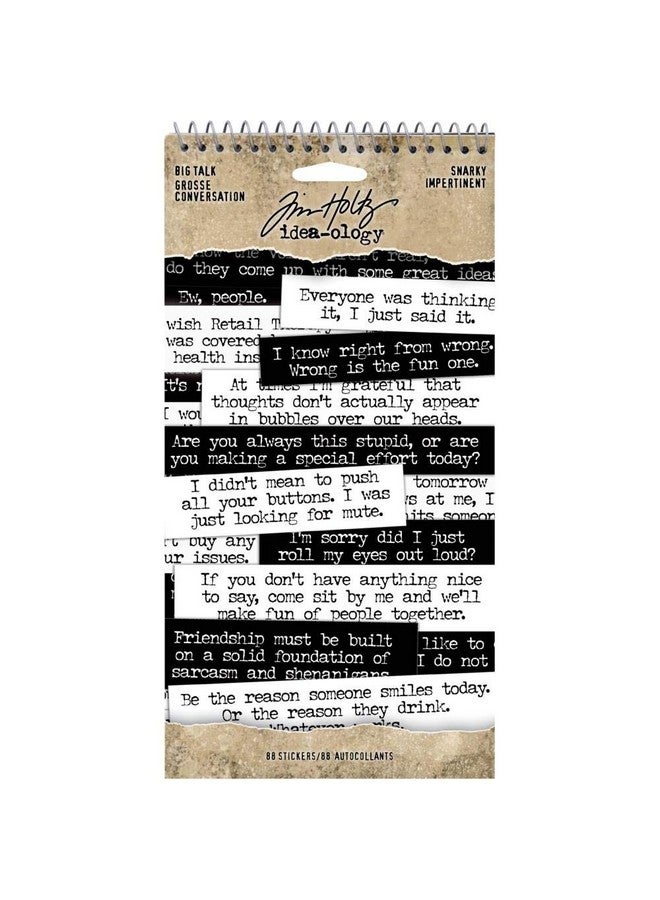 Tim Holtz - Small Talk, Snarky & Big Talk, Snarky - Idea-Ology Spiral Bound Sticker Books - 2 Books - Image 2