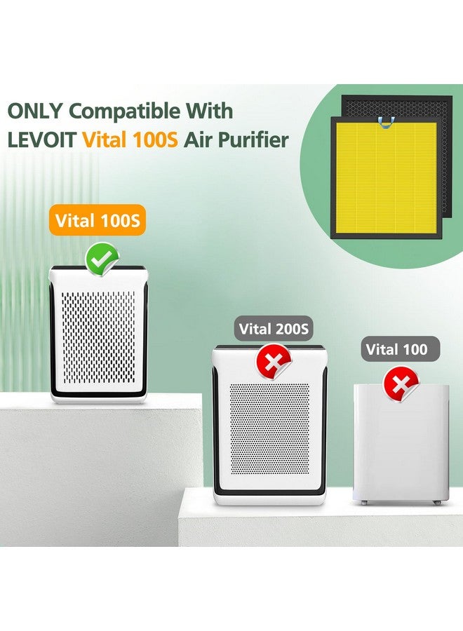 isinlive فلتر استبدال رعاية الحيوانات الأليفة Vital 100S لجهاز تنقية الهواء LEVOIT Vital 100S Vital 100S-P، فلتر H13 True HEPA وفلتر الكربون النشط عالي الكفاءة، Vital 100S-RF-PA، LRF-V102-YUS، أصفر - Image 2