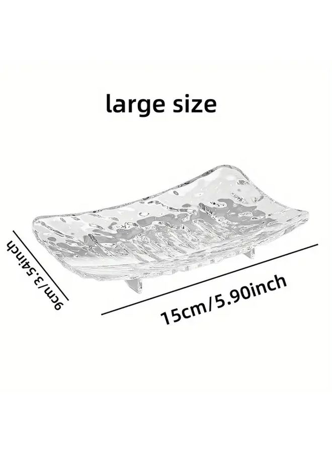 Gray Small Soap Dish With Draining Function Space Saving Bathroom Kitchen Organizer - Image 3