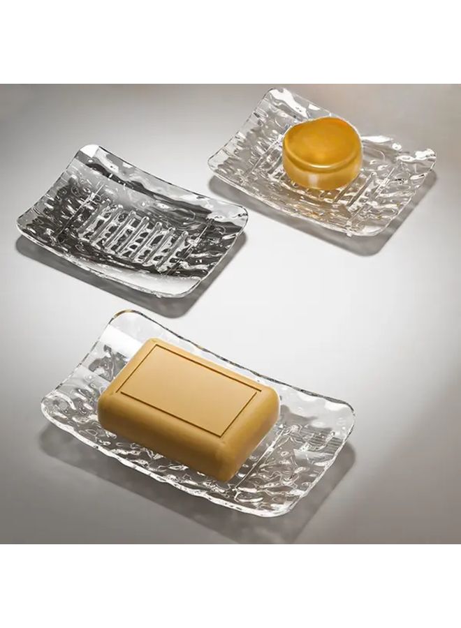 Gray Small Soap Dish With Draining Function Space Saving Bathroom Kitchen Organizer - Image 1
