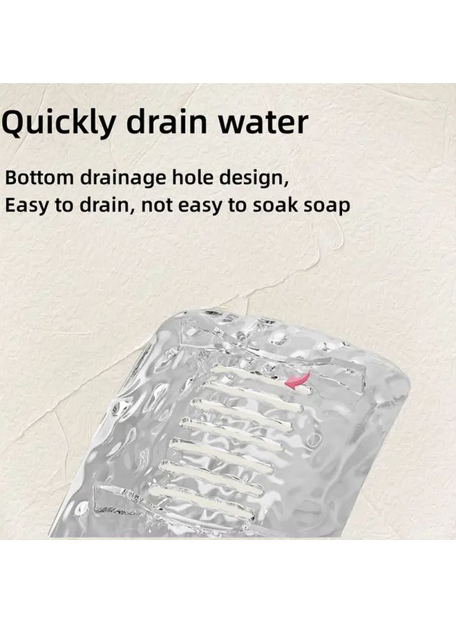 Gray Small Soap Dish With Draining Function Space Saving Bathroom Kitchen Organizer - Image 5