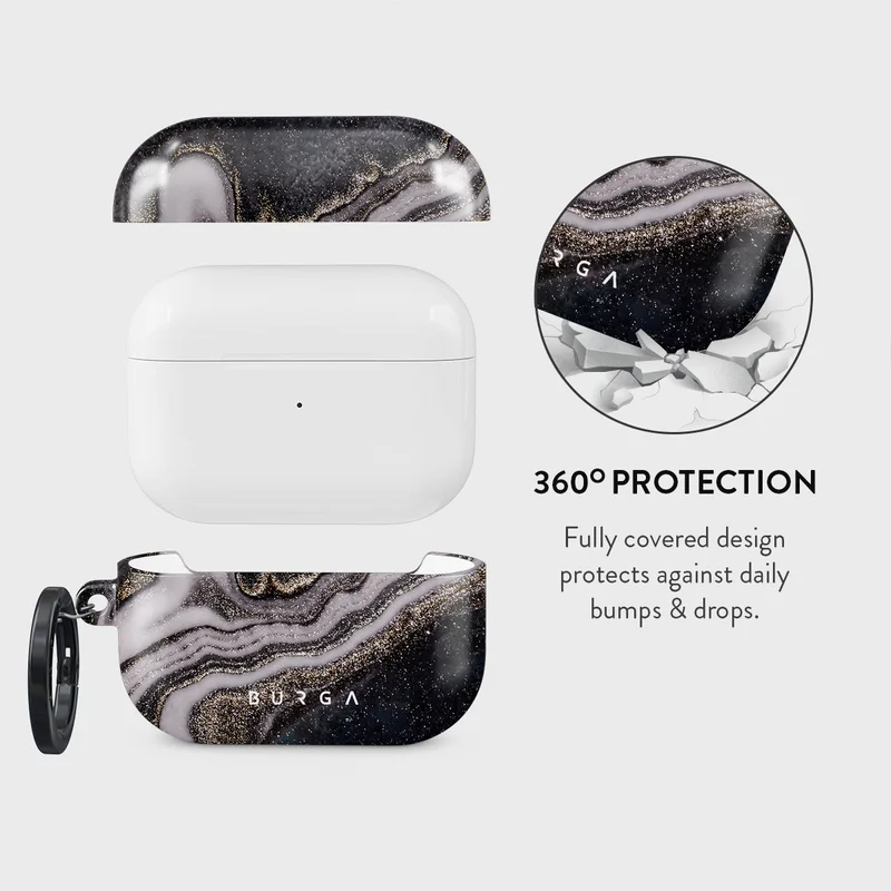 بورجا جراب حماية أنيق ليلي سحري من بورجا لسماعات آبل ايربودز برو ، غطاء بشحن مرئي ، مقاوم للخدش والصدمات