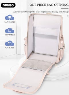 DUNISO Oxford Cloth Small Kids Backpack for Girls,Cute Simple British Style Primary School Backpack,Lightweight Waterproof Large Capacity Breathable School Book Bag with Adujustable Strap and Bottle Side Pockets for 6-8 Years Old,Suitable for Travel Outing And School  - Image 3
