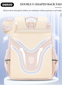 DUNISO Oxford Cloth Small Kids Backpack for Girls,Cute Simple British Style Primary School Backpack,Lightweight Waterproof Large Capacity Breathable School Book Bag with Adujustable Strap and Bottle Side Pockets for 6-8 Years Old,Suitable for Travel Outing And School  - Image 5