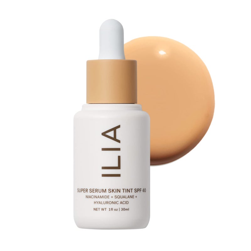 ILIA  Super Serum Skin Tint SPF 40  NonComedogenic Vegan Lightweight to Help Against Blue Light  Pollution while Hydrating Smoothing  Refining Shela ST8 1 fl oz  30 ml