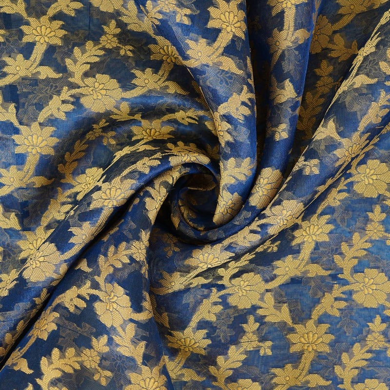 Colovila Cutwork Silk Transparent Square Table Cloth Cover 1 m x 1 m for Centre and Coffee Table Blue - Image 5