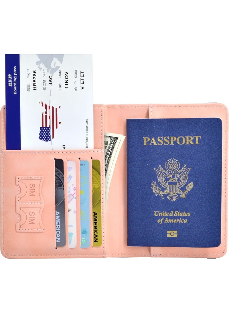 2 Pack Passport Holder for Travel Essentials, Passport Wallet Cover Case for Travel Must Haves Accessories,Passport Book Holders for Women and Men Pink  - Image 5