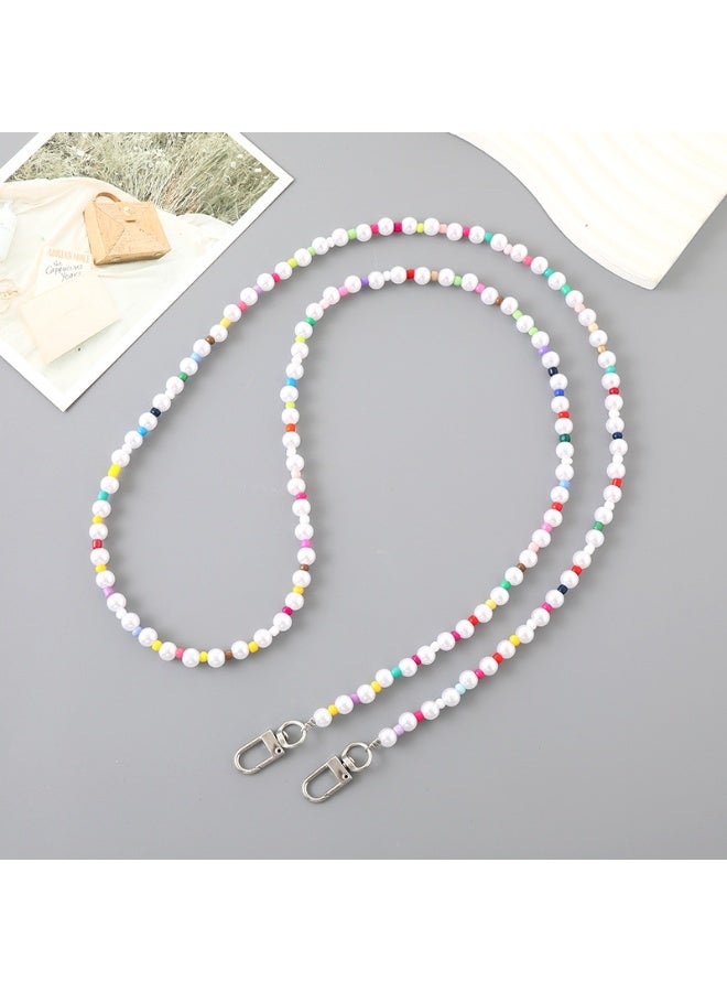 NIBEMINENT Beaded Phone Lanyard, Anti Lost Removable Wrist Strap, K3185 Wooden Beads Flowers Butterflies Bracelet Pendant, Phone Keychain Lanyard 
