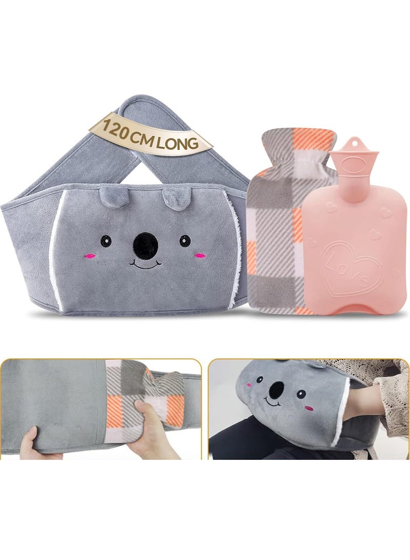 Hot Water Bag Hot Water Bottle Rubber Warm Water Bag Pouch with Soft Waist Cover for Neck and Shoulder Back Hand Legs Waist Warm - Image 1