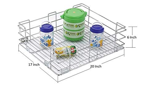 KEEPWELL Stainless Steel Kitchen Plain Basket Kitchen Trolley Modular Basket Plain Basket Kitchen Basket Tray Rack 17 X 20 X 6 - Image 2