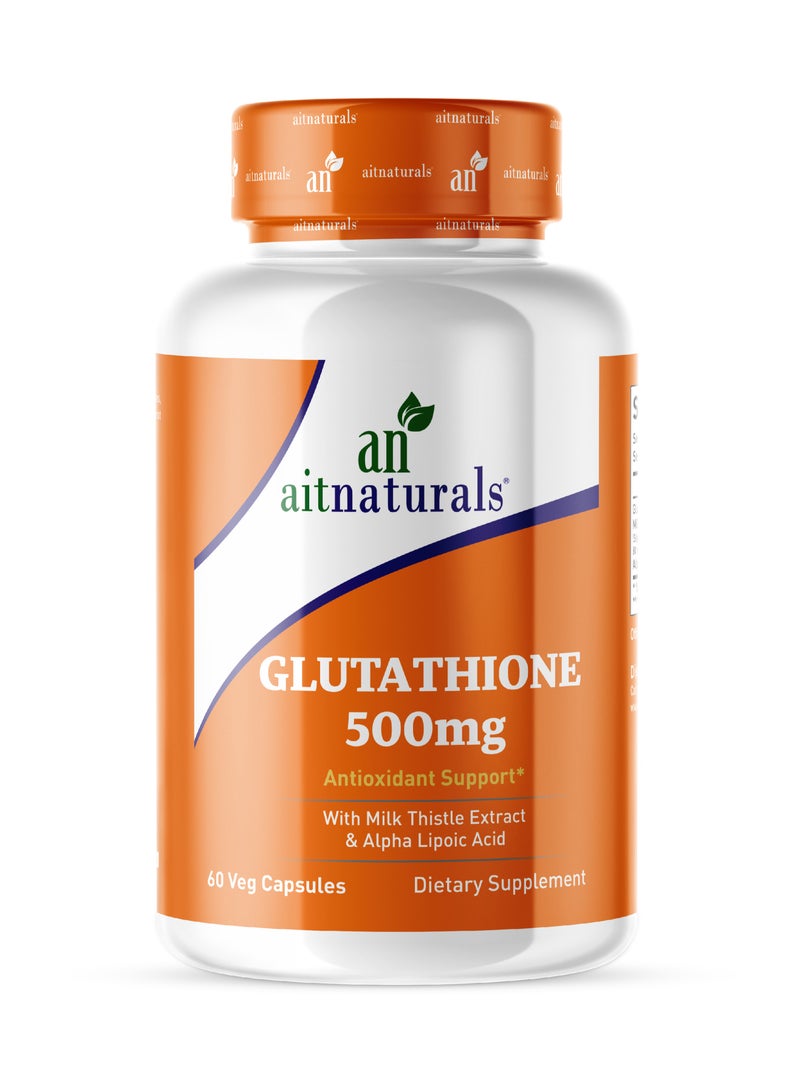 Aitnaturals Glutathione - 500mg with milk thistle extract  (60 Capsules) - Image 1