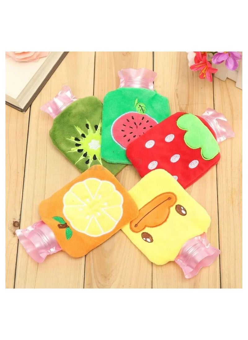 Generic - 2 pcs of a water bottle in a velvet bag with cartoon shapes that children love to use as a hot bag or a sealed cold compress - Image 1