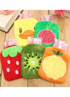2 pcs of a water bottle in a velvet bag with cartoon shapes that children love to use as a hot bag or a sealed cold compress