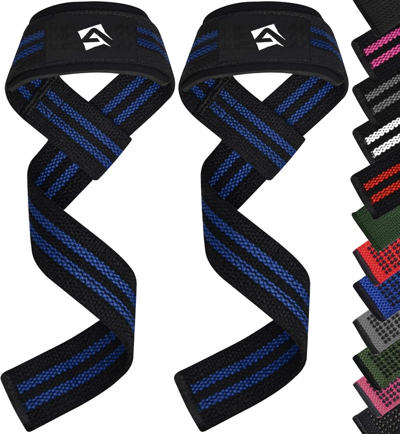 AQF Lifting Wrist Straps for Weightlifting, Powerlifting & Deadlifts – 23” Neoprene Padded Cotton Straps for Strength Training & Gym Workouts - Maximum Grip Support for Men & Women - Image 1
