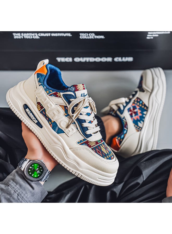 Pull Back Huili Official Men's Shoes, Flat Comfortable All-season Casual Shoes, Wxy-j598c, Beige Blue, Size 40 - Image 5