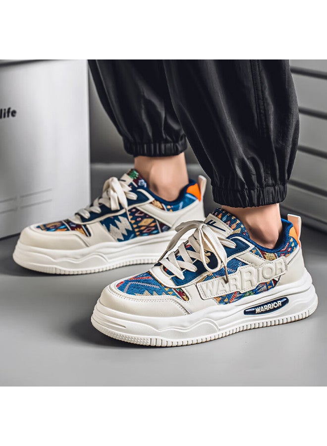 Pull Back Huili Official Men's Shoes, Flat Comfortable All-season Casual Shoes, Wxy-j598c, Beige Blue, Size 40 - Image 2