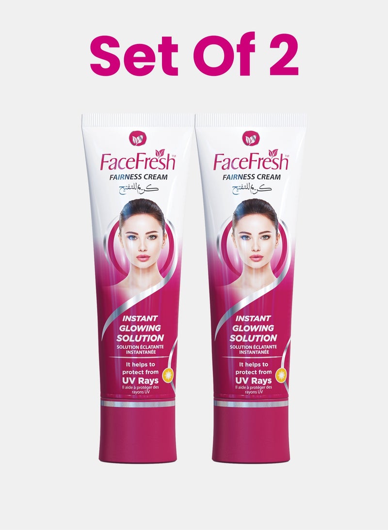 Face Fresh Set of 2 Fairness Cream - Boosts Skin Radiance & Luminosity, Controls Excess Oil Production, Hydrates & Moisturizes - For All Skin Types 25g 