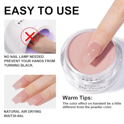 EODCI Powder Dip Beauty Collection, Opal Flakes/Glitter Blue Dipping powder No Needed UV/LED Light Curing 14+ Long Lasting Dip Nail Colors For Professionals & At-Home DIY 1oz - Image 5