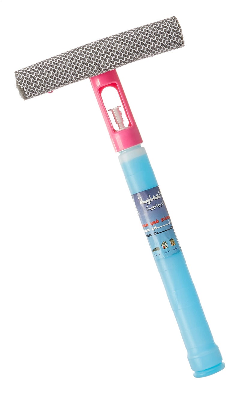 Superdrive Car Window Cleaner Squeegee Sponge Rubber Blade Spray Bottle Multipurpose 3-in-1 Cleaning Tool - Fuchsia